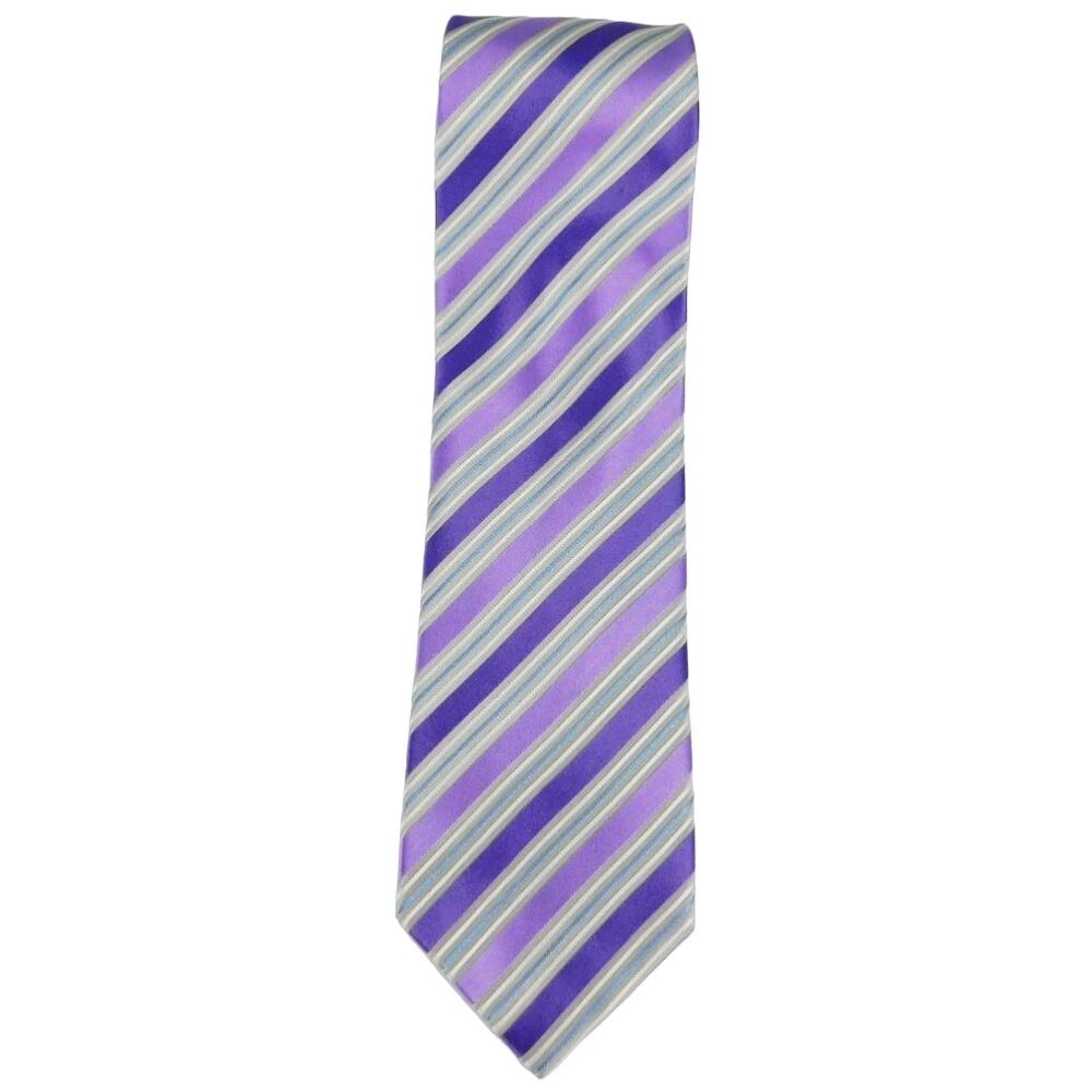 Geoffrey Beene Purple Stripe Hand Made Silk Tie